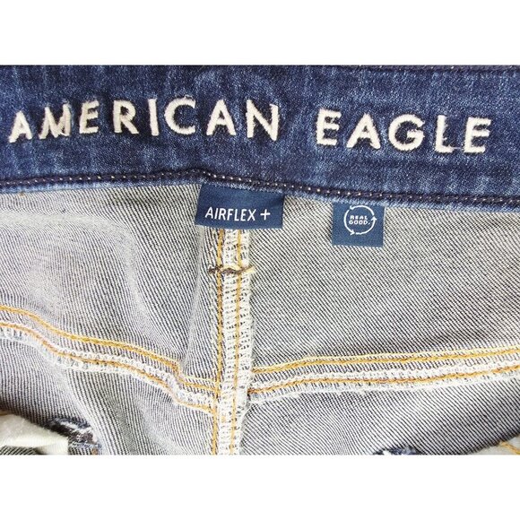 American Eagle Outfitters 32X36 Men Athletic Fit Airflex + Blue Denim Logo Jeans - Picture 10 of 12